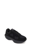 Erkek Siyah Bağcıklı Kalın Tabanlı Kumaş Sneaker | Derimod
