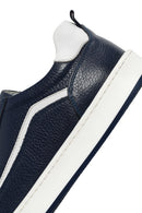 Men's Navy Blue Lace-Up Leather Sneaker | Derimod