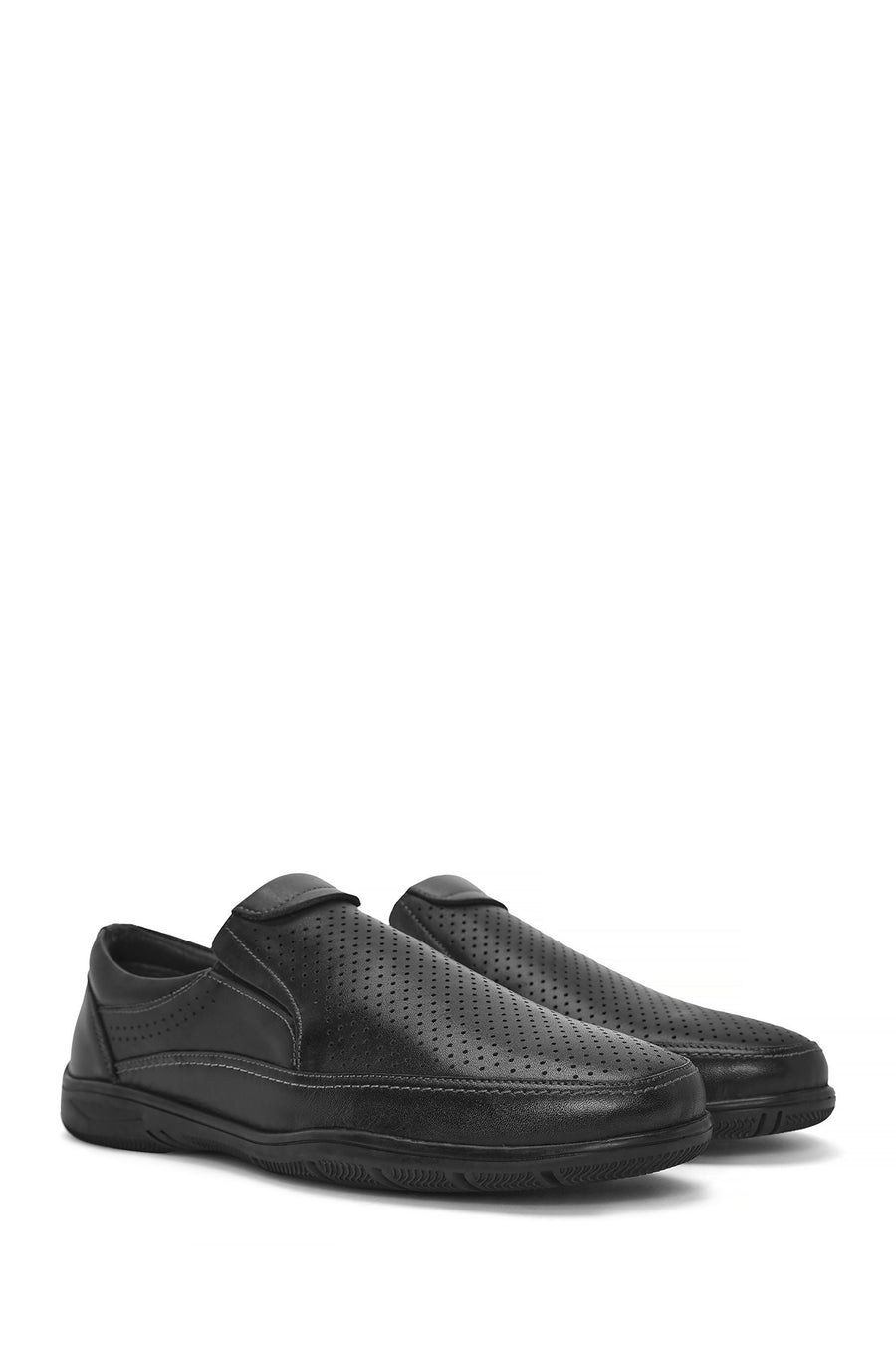 Men's Black Leather Casual Loafer
