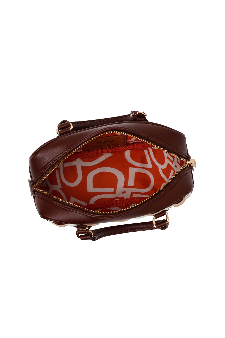 Woman Brown Long-Strap Braided Mini Shoulder Bag