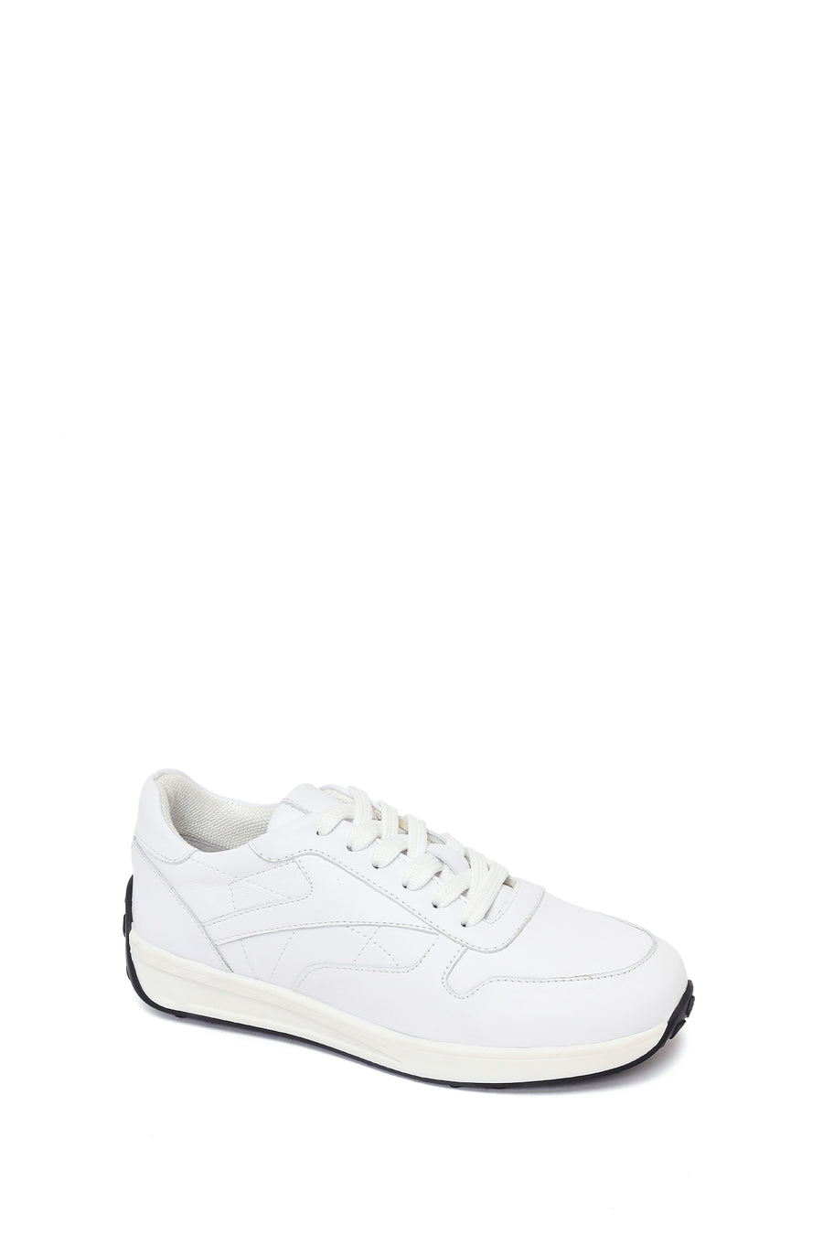 Kadın Beyaz Bağcıklı Deri Sneaker