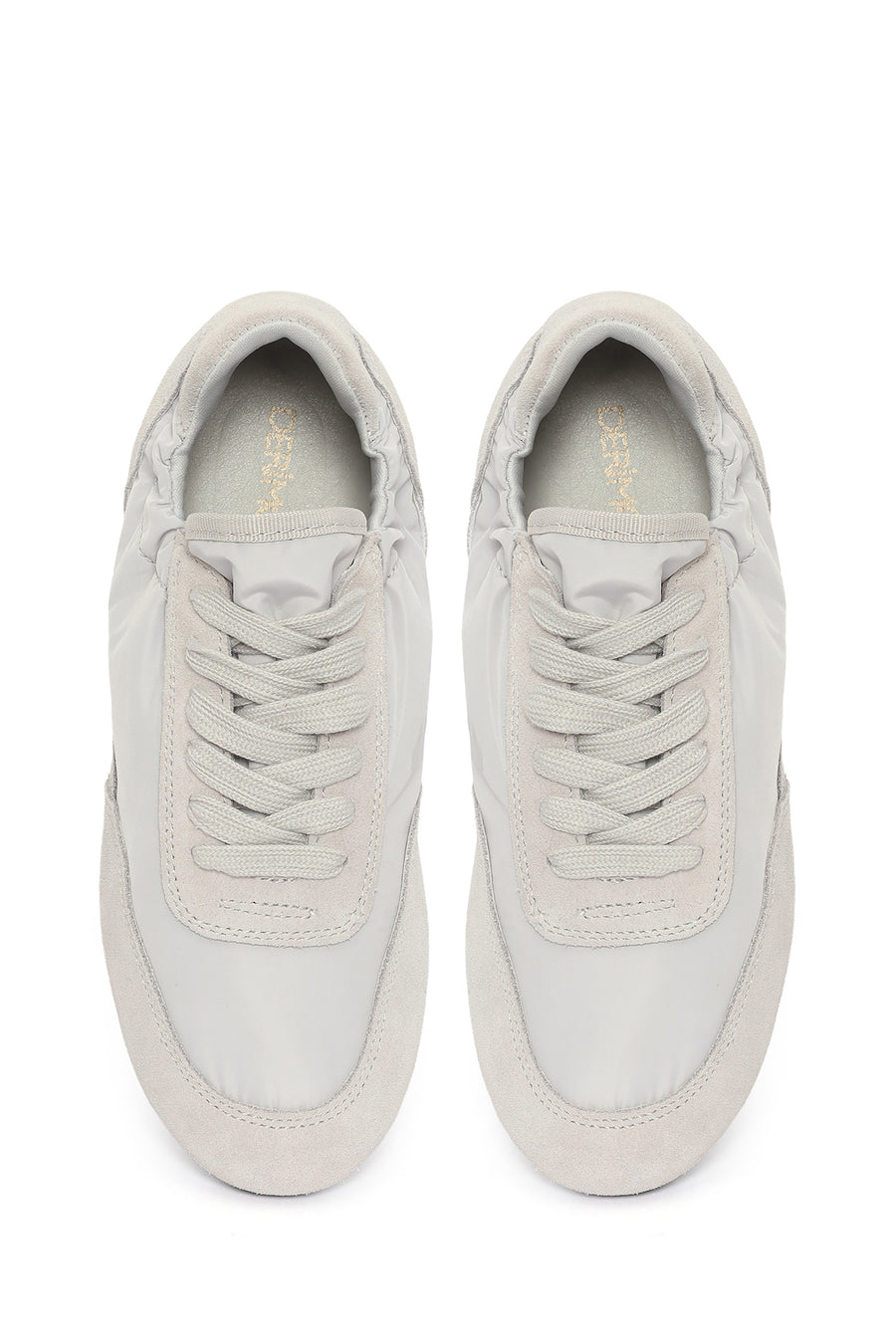 Women's Grey Lace-up Leather Sneaker