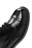 Women's Black Lace-Up Leather Masculine Loafer | Derimod