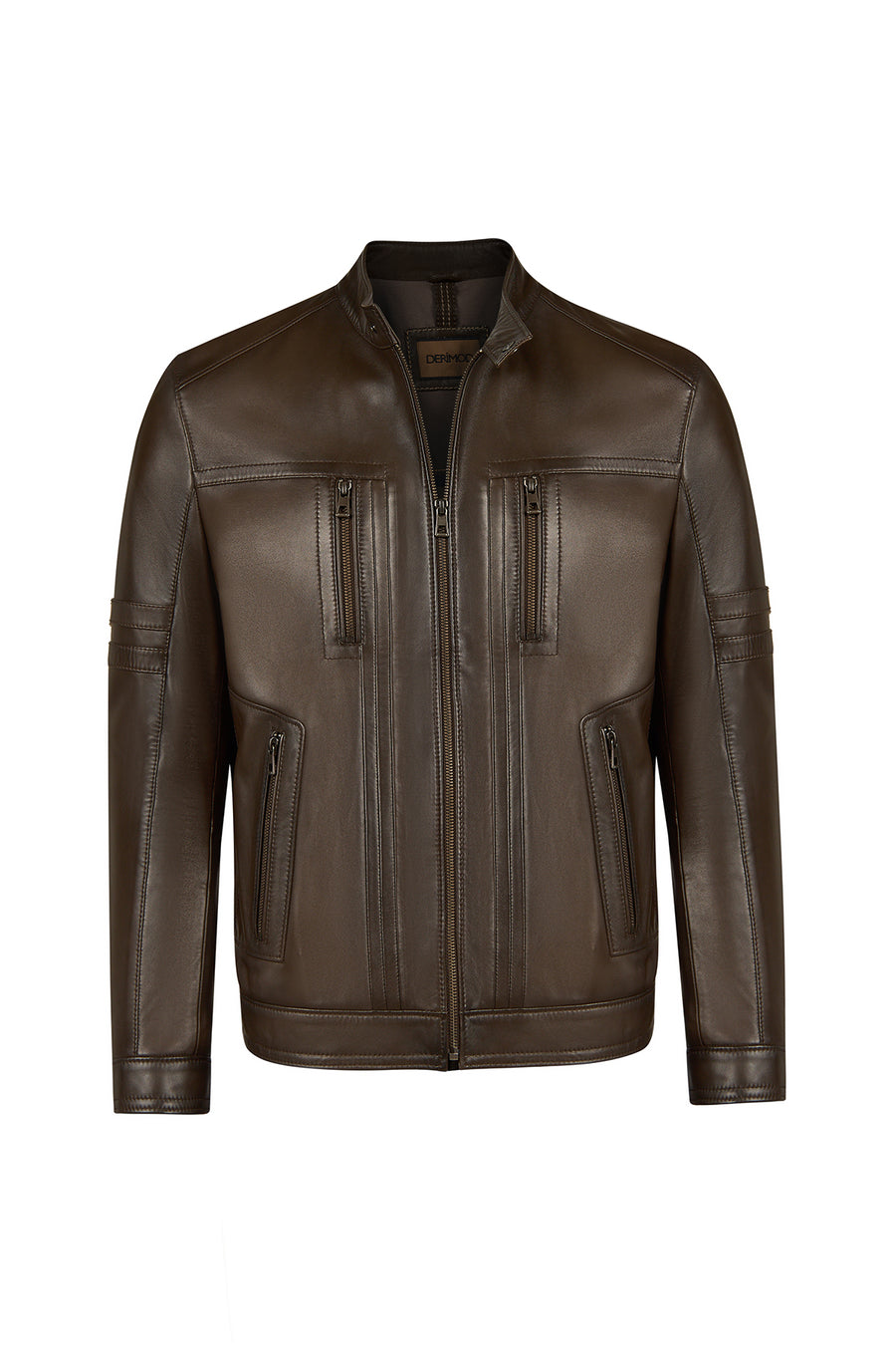 Calvin Male Mink Zip Closure Short Leather Coats