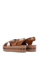 Women's Bronze Ankle Strap Thick Soled Metallic Sandals | Derimod