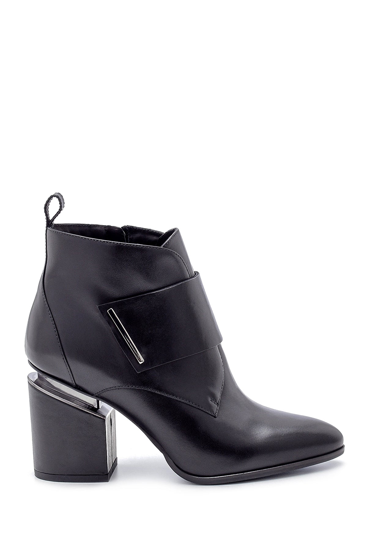 Women's Leather Heel Detailed Boots 20WFD160618 | Derimod