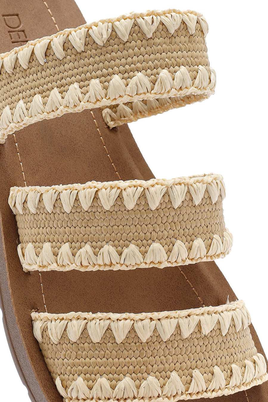 Women's Beige Straw Slippers