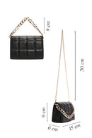 Women's Black Long Chain Strap Quilted Crossbody Bag | Derimod