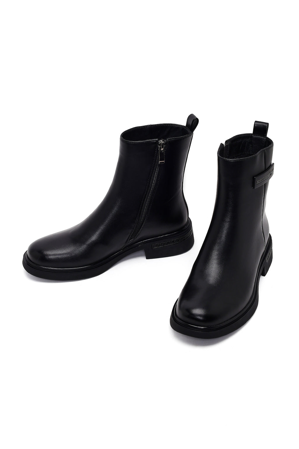 Kadın Siyah Fermuarlı Bot
