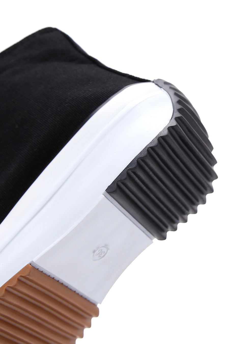 Women's Black Thick Sole High Top Sneaker