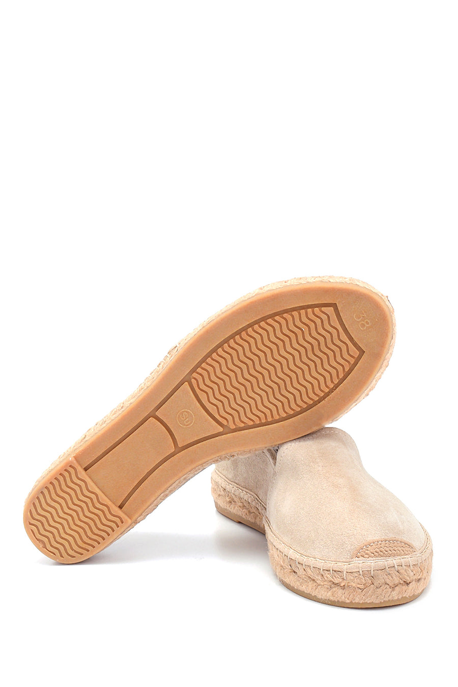 Kadın Süet Hasır Detaylı Espadril