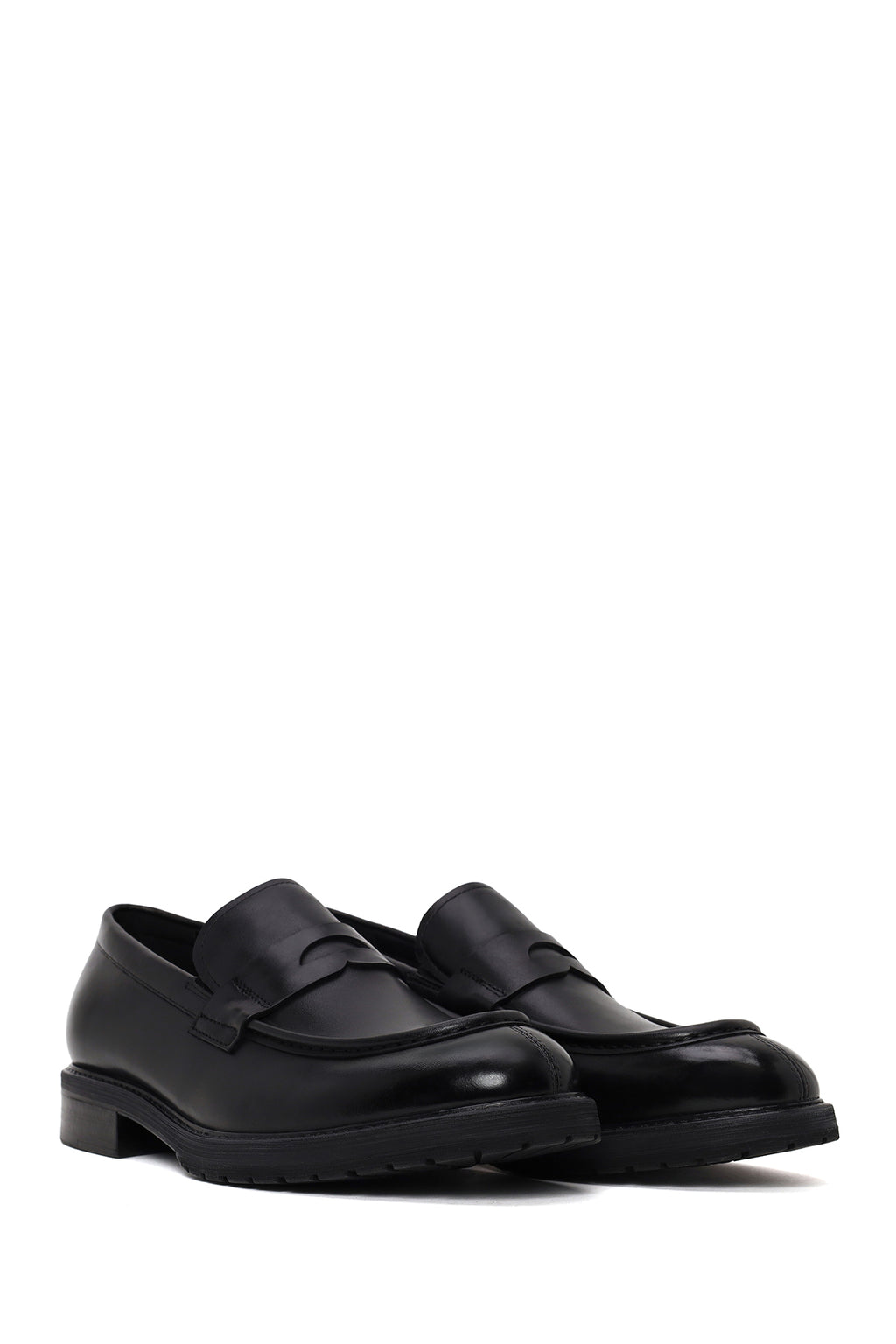 Erkek Siyah Deri Casual Loafer