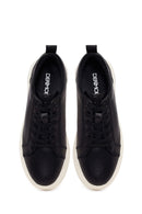 Male Black Lace-Up Thick-Soled Leather Sneaker | Derimod
