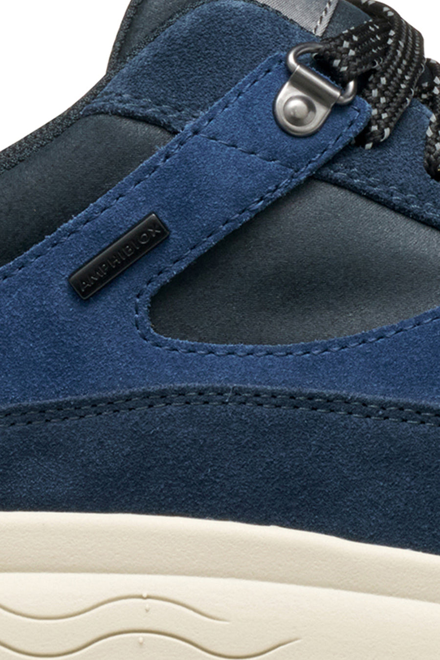 Geox Men Navy U Spherica 4X4 B Abx C - Suede Lace-Up Thick-Soled Fabric Sneaker
