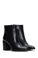 Women's Black Leather Heeled Classic Boots | Derimod