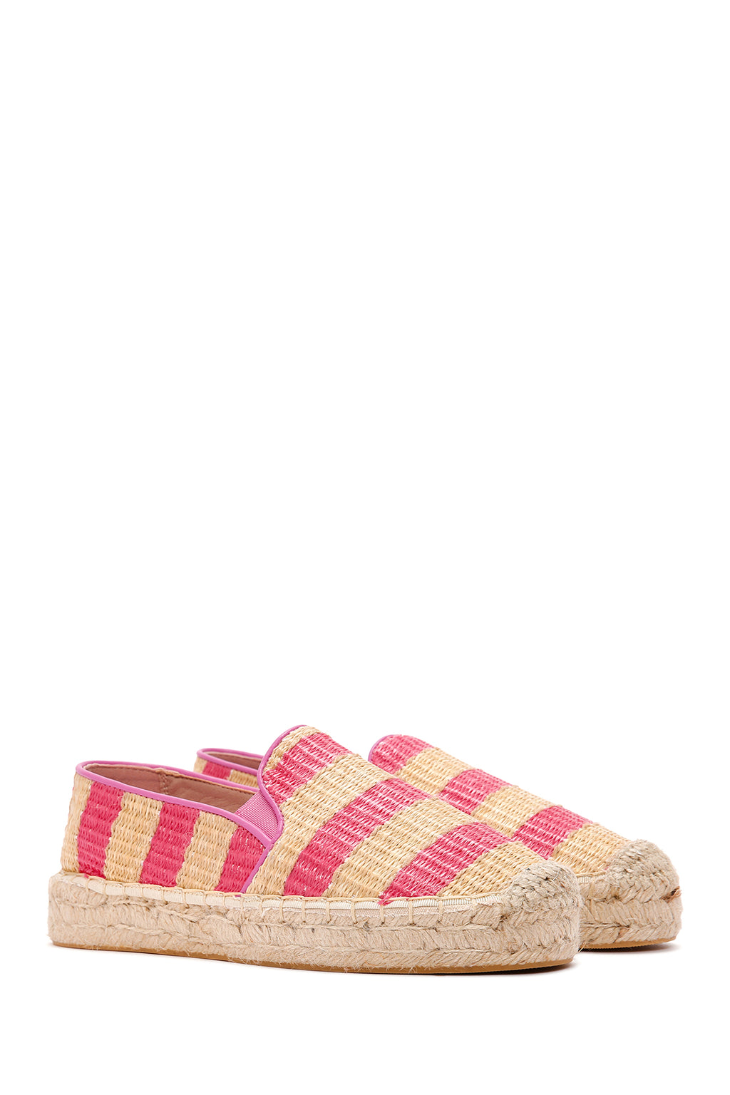 Kadın Pembe Hasır Espadril