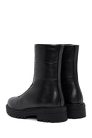 Women's Black Front Zipper Leather Boots | Derimod