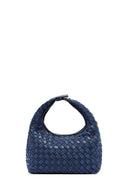 Women's Blue Long Strap Braided Mini Handbag | Derimod