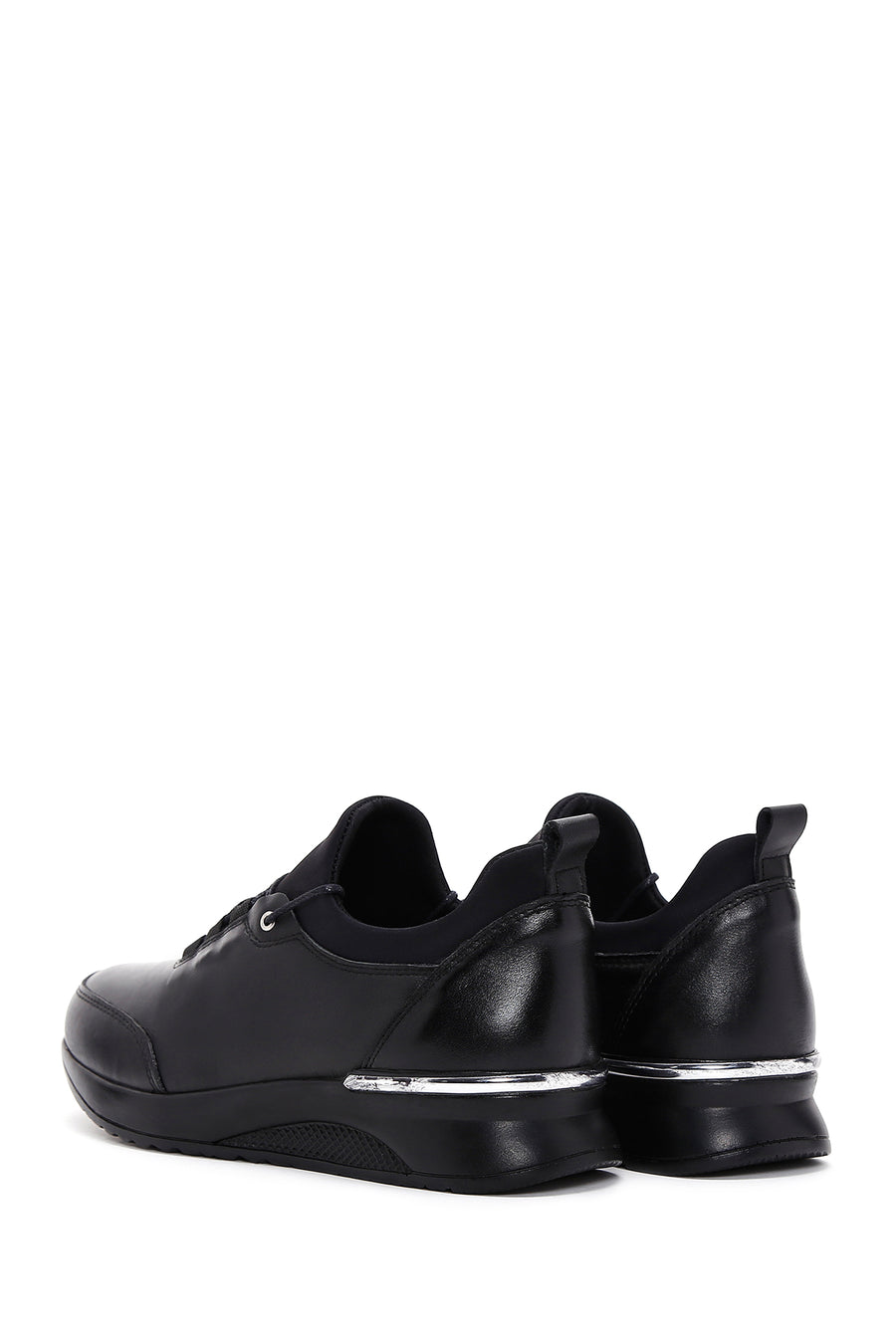 Kadın Siyah Deri Casual Sneaker