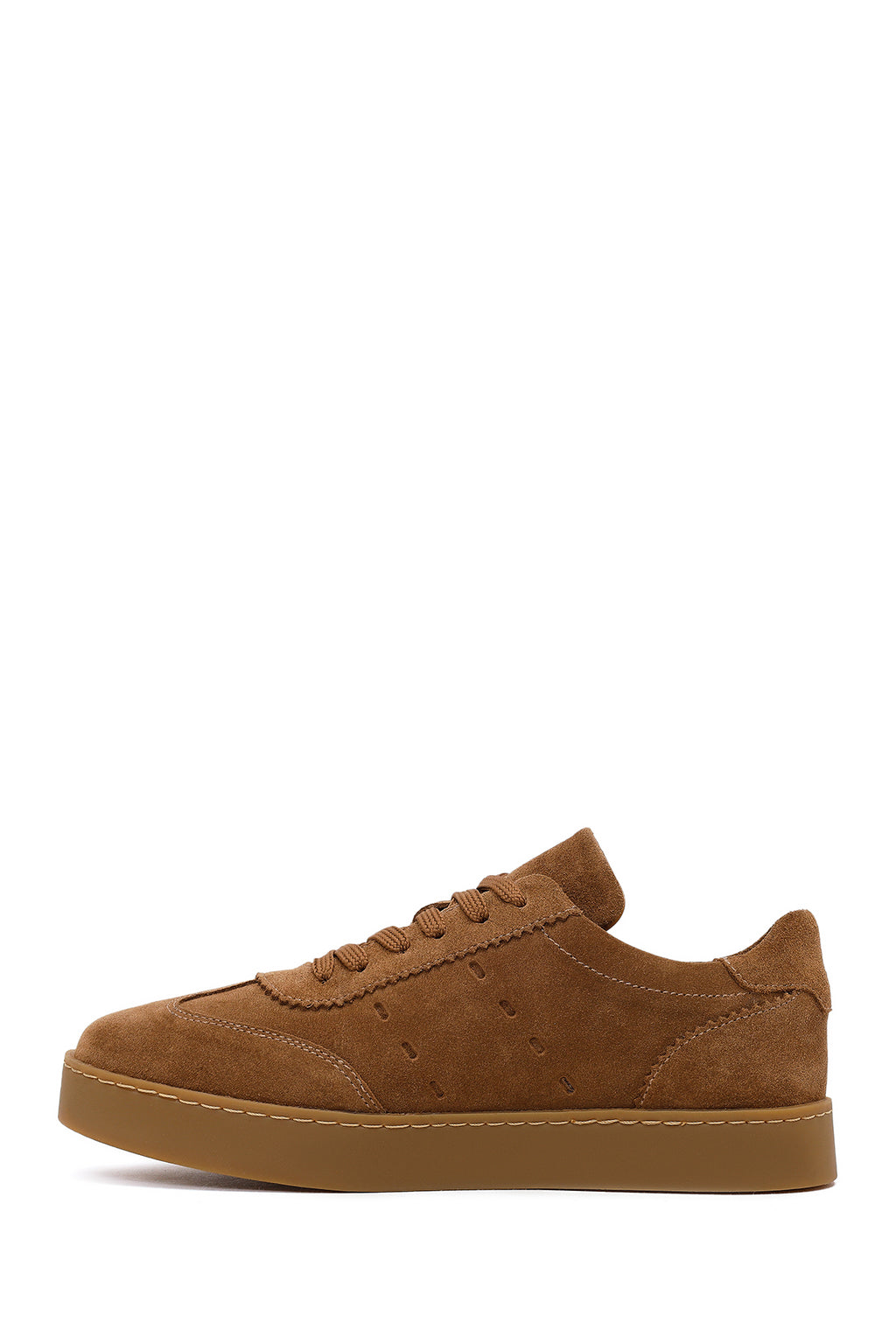 Kadın Taba Bağcıklı Kalın Tabanlı Süet Deri Sneaker