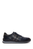 Men's Navy Blue Lace-Up Leather Sneaker | Derimod