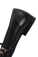 Women's Black Banded Leather Ballerinas | Derimod