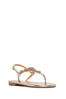 Women's Gold Ankle Strap Stone Sandals | Derimod