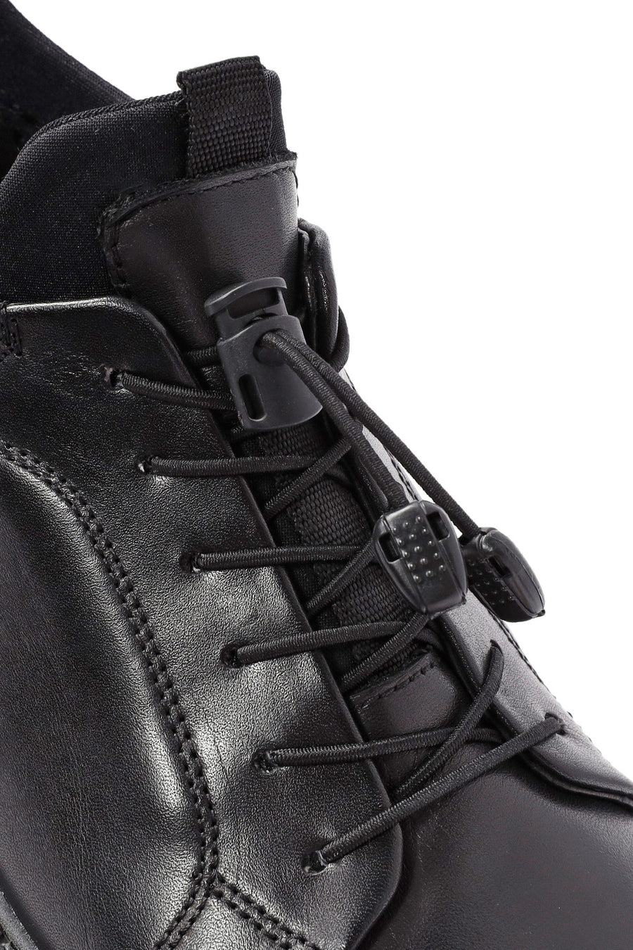 Men's Black Lace-up Leather Sneaker