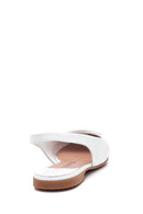 Women's White Leather Open-Back Ballerinas | Derimod