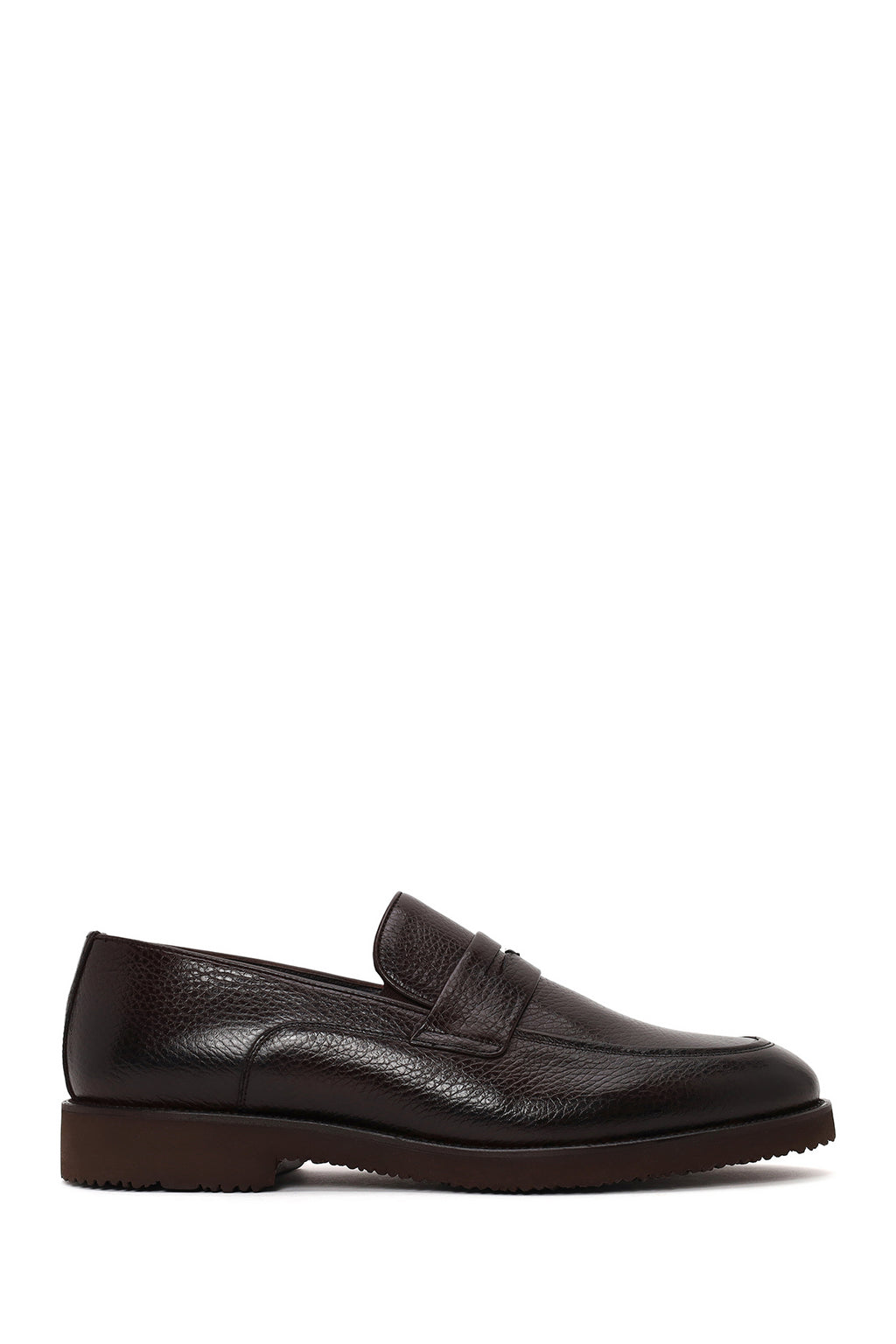 Erkek Kahverengi Deri Klasik Loafer