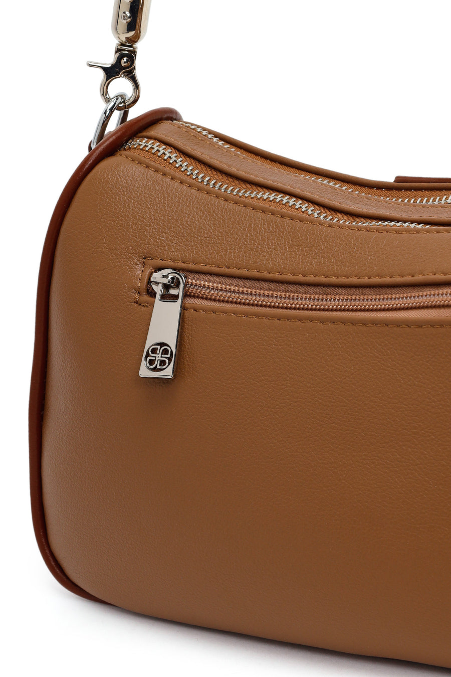 Woman Beige Casual Shoulder Bag with Long Strap