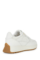 Geox Women's White Amabel Lace-up Leather Sneaker | Derimod