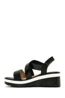 Women's Black Wedge Heeled Sandals | Derimod