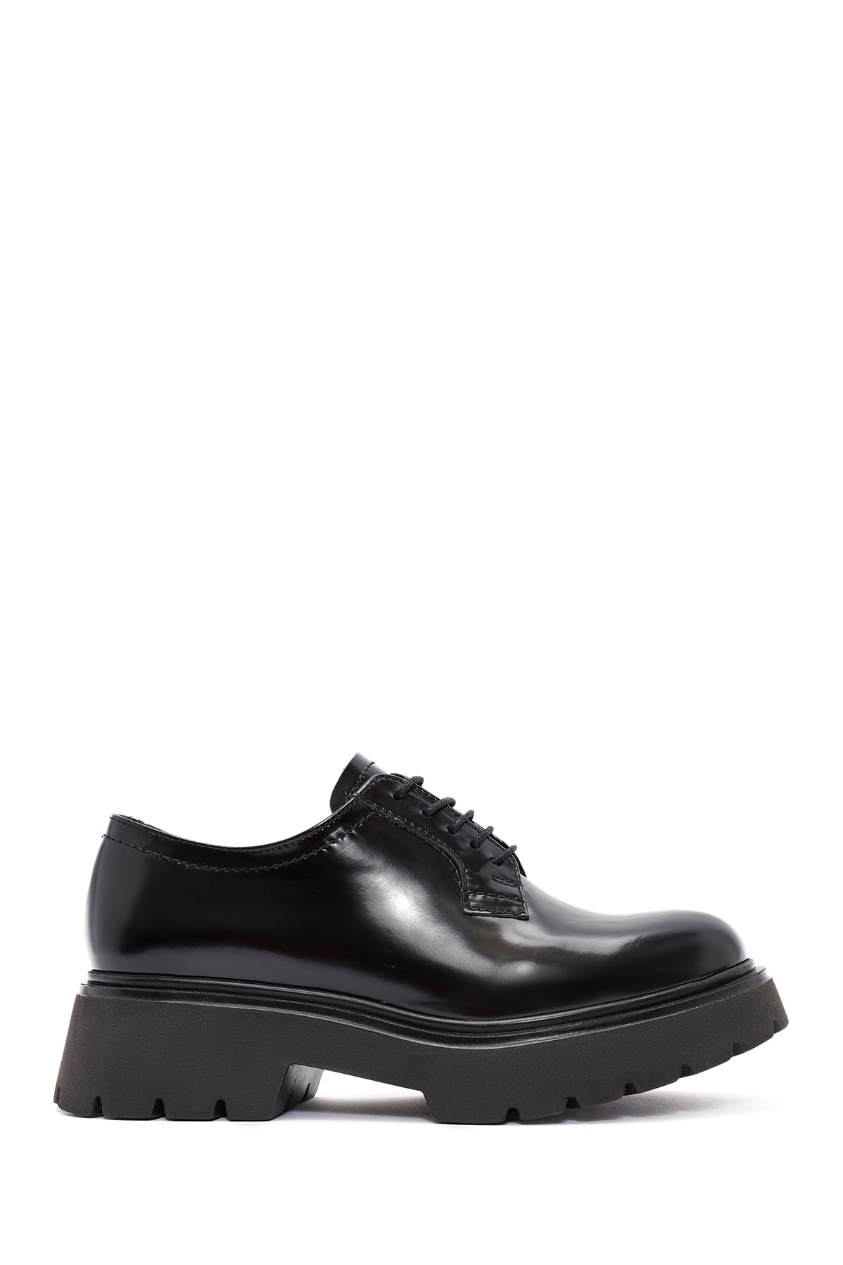 Women's Black Lace-Up Leather Oxford Shoes 24WFD281322 | Derimod