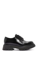 Women's Black Lace-Up Leather Oxford Shoes | Derimod