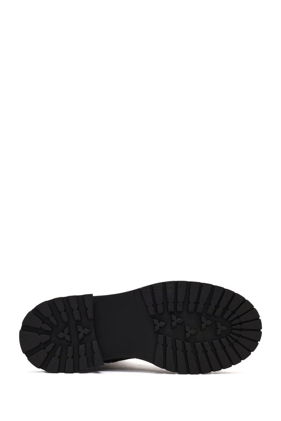 Woman Black Zip Closure Leather Combat Boots