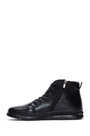 Men's Black Leather Zippered Sports Boots | Derimod