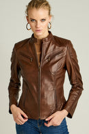 Latinia Women's Leather Jacket | Derimod