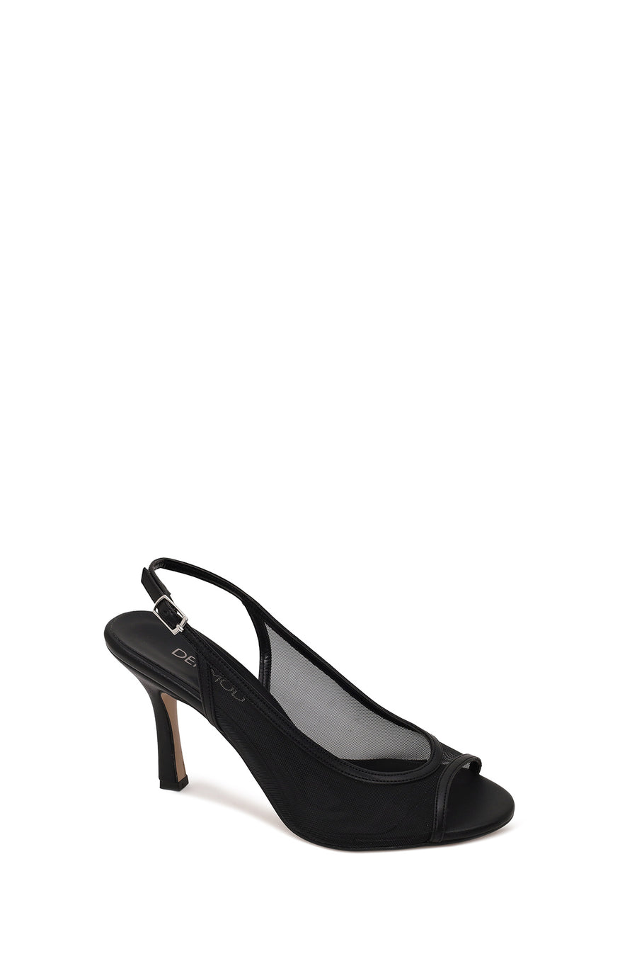 Woman Black Open-Back Stiletto Shoes