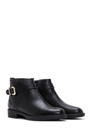 Women's Black Zippered Buckle Detailed Boots | Derimod