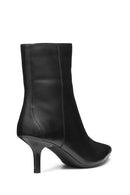Geox Women Black D Kleopy B - Nappa Sheep Lea Zippered Thin Heeled Leather Boot | Derimod