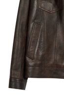 Curry Male Bronze Leather Jacket | Derimod