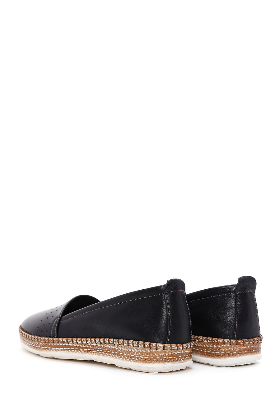 Women's Black Leather Comfort Loafers