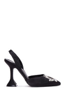 Women's Black Stone Heeled Shoes | Derimod