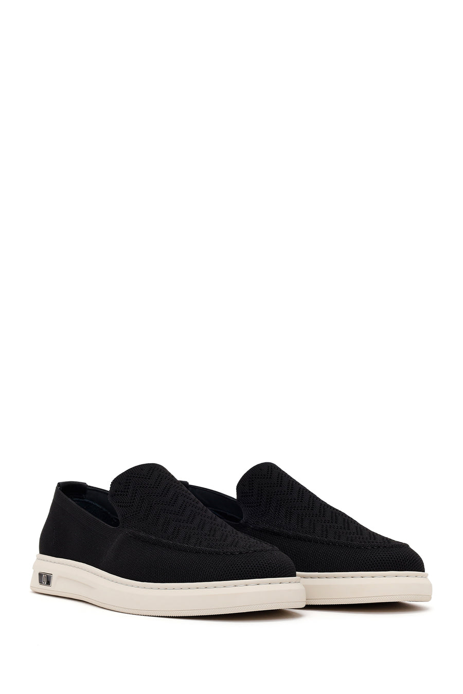 Erkek Siyah Desenli Kumaş Loafer