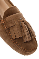 Women's Mink Tassel Detailed Suede Leather Loafer | Derimod