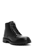 Men's Black Zippered Leather Casual Boots | Derimod