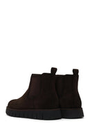 Male Brown Thick-Soled Suede Casual Chelsea Boots | Derimod