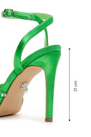 Women's Green Stone Thin Heel Sandals | Derimod