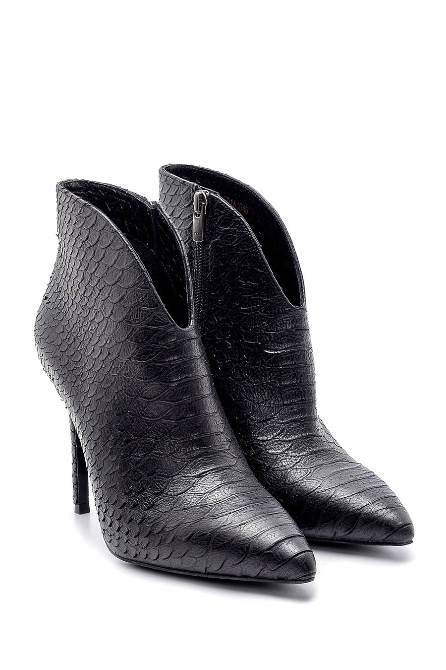 Women's Leather Snakeskin Patterned Bootie